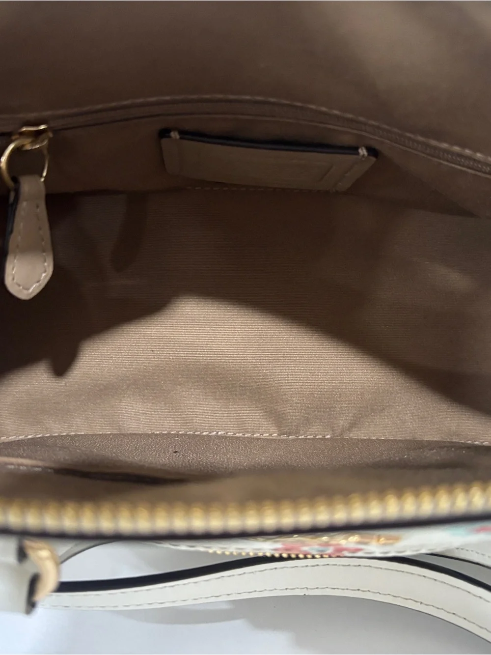 Coach Floral Cream Signature Dome Satchel with Gold Accents